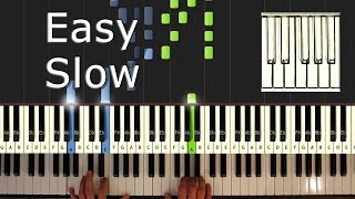 Pirates Of The Caribbean  Hes a Pirate SLOW  Piano Tutorial Easy  How to Play synthesia [upl. by Hayikat]