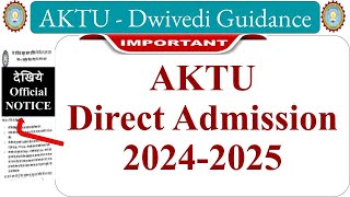 AKTU Direct Admission 2024 aktu pre registration aktu direct admission form 2024 aktu admission [upl. by Merill191]