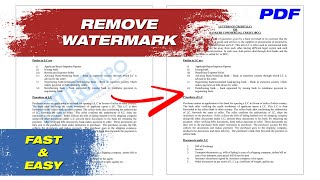 How To Remove Watermark From PDF File  Fast amp Easy [upl. by Haneehs]