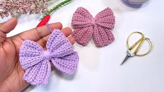 🎀Moño tejido a Crochet Fácil y hermosoTutorial completo🧶 [upl. by Sarnoff]