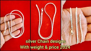 silver chain designs with weight and price 202silver chains with price [upl. by Acnaiv146]