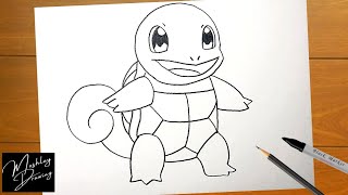 How to Draw SQUIRTLE from POKÉMON Step by Step [upl. by Merrilee18]