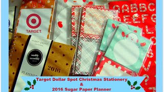 Target Dollar Spot Christmas Stationery Haul amp 2016 Sugar Paper Planner [upl. by Hedvah]