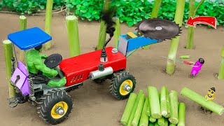 Diy tractor making automatic sawing machine to sugarcane harvest  diy tractor  SunFarming [upl. by Pamella]