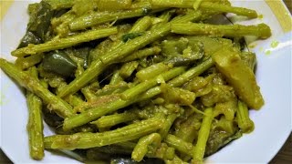 সাজনা এবং মিস্টি আলু দিয়ে চ্যাপা শুঁটকি । Shajna and Sweet potato with Chepa Shutki [upl. by Anidnamra]