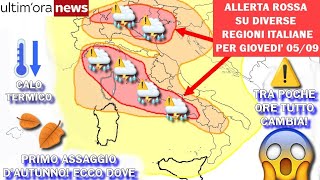 ALLERTA METEO FINE DEL CALDO NUBIFRAGI E GRANDINATE TRA POCHE ORE SU MOLTE ZONE DITALIA ANALISI [upl. by Hennessey]