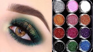 how to apply glitter eyeshadow in hindi  Easy steps for beginners hack for applying loose glitter [upl. by Swor]