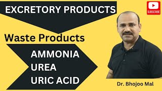 Excretory Products  Nitrogenous Wastes  Ammonia Urea amp Uric Acid  by Dr Bhojoo Mal [upl. by Marzi]