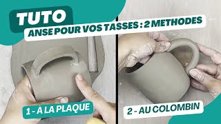 Anse tasse  2 méthodes pour réaliser vos anses 5 [upl. by Girhiny]