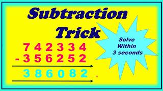 Vedic maths trick subtraction with out Borrowing [upl. by Mccullough845]