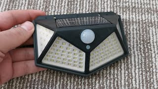 K KaTHODe KK100 solar powered motion activated LED flood lights  review and test [upl. by Leena822]