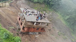 Landslide Horror Buildings Сollapse in Kullu floods across Himachal Pradesh India [upl. by Gilmore]