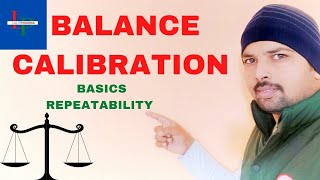 How to calibrate the weighing balanceBalance calibrationRepeatability [upl. by Aihsatsan]