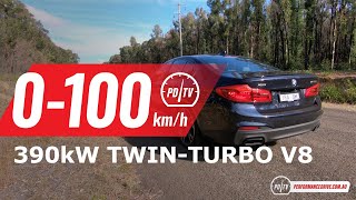 2020 BMW M550i xDrive 0100kmh amp engine sound [upl. by Reinold]