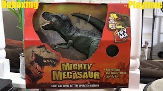 Dinosaur Toys for Kids Mighty Megasaur TREX with Lights amp Sounds Unboxing [upl. by Airtemad]