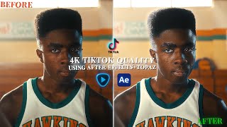 4k Quality on Edits Tutorial After Effects  Topaz settings [upl. by Sammons]