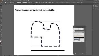 Avec Adobe Illustrator Comment décomposer un trait pointillé [upl. by Atonsah]