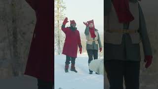 Reindeer ride amp departure for Christmas 🦌🎅 of Santa Claus in Lapland Finland shorts christmas2023 [upl. by Weight552]