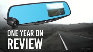 Vehicle Blackbox DVR full HD 1080p Dual Dash Cam Mirror Review  One Year On 2018 [upl. by Naols]