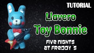 Tutorial Llavero Toy Bonnie en Porcelana Fria  FNaF  Toy Bonnie Charm Polymer Clay Tutorial [upl. by Joiner]