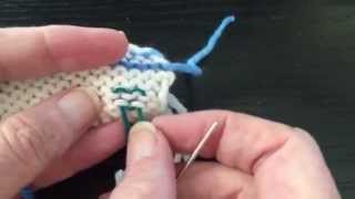 How to Knit  Weaving in Ends in Stockinette Stitch [upl. by Nomolos]