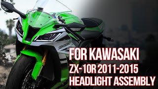 Full LED Headlight Assembly for Kawasaki Ninja ZX 10R 2011 2015 [upl. by Onaimad290]