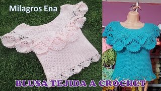 Blusa Tejida a Crochet para Verano parte 2 de 2 paso a paso en video tutorial [upl. by Mcbride]