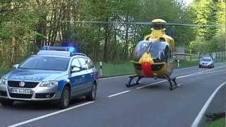 EC 135 RTH Christoph 23 auf der L 288 bei Westerburg [upl. by Coucher]