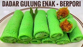 RESEP DADAR GULUNG JADUL ISI KELAPA  TIPS DADAR GULUNG BERPORI CANTIK  panci mayba [upl. by Nas681]