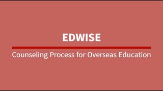 Edwise Counseling Process for Overseas Education  Edwise International [upl. by Mickey]