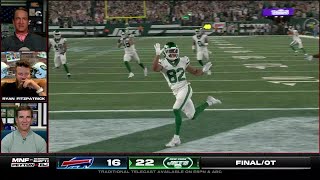 ‘YOU GOTTA BE KIDDING ME’ 😮 Eli amp Peyton react to Jets’ walkoff TD in OT  ManningCast [upl. by Natanoj]