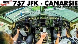 Piloting BOEING 757 into JFK Runway 13L  Cockpit Views [upl. by Lorelle818]