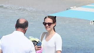 Natalie Portman Pose on Mykonos Beach in Greece [upl. by Dodie]