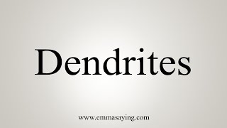 How To Say Dendrites [upl. by Merideth536]