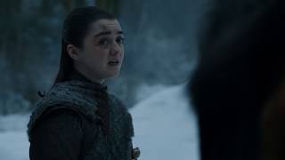 Game Of Thrones 8x04  Bran Told Arya and Sansa about Jon [upl. by Trudnak]