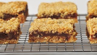 Date Squares Classic Verson  Joyofbakingcom [upl. by Ennovy]