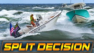 BLUE TOP LEGEND NAVIGATES THE ROUGH WATERS OF BOCA INLET  HAULOVER INLET  WAVY BOATS [upl. by Mitchiner980]