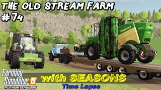 Mowing Chopping amp Hauling Grass to Feed Mixer Plowing  The Old Stream Farm 74 FS19 4K TimeLapse [upl. by Jenei]