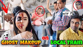 I did Horror Makeup on a Local TRAIN in Public 😰 Police aa gayi 😱 Shocking Reactions [upl. by Virginie]