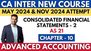 Consolidated Financial Statements  2  Ch 10 Unit 1  CA INTER Advanced Accounting  CA Parag Gupta [upl. by Lauritz]