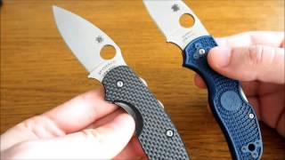 Spyderco Sage 1 vs Spyderco Native 5 Dark Blue FRN CPM S110V [upl. by Noseaj]