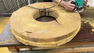 Exploring Amazing Woodworking Pallet Projects Building a Large Round Table from Discarded Wood [upl. by Dazraf]