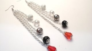 Tutorial orecchini per capodanno  Orecchini fai da te per principianti  Earrings for New Year [upl. by Atiluap]