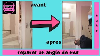 réparer construire un angle de mur en platre de rebouchage de A Z [upl. by Wachtel86]