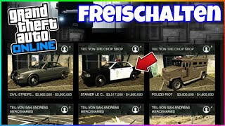 👮‍♂️So schaltest du ALLE POLIZEI AUTOS in GTA 5 ONLINE frei❗️Neues GTA 5 Chop Shop DLC Update [upl. by Cohdwell]