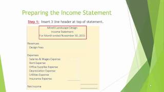 Video 8 Preparing Income Statement [upl. by Cale]