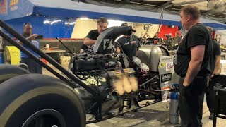 NHRA Top Fuel Dragster WarmUps Throttle WHACKS [upl. by Nohtanhoj]