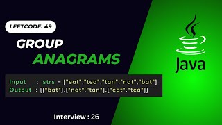 Group Anagram  Leetcode  49  Java  Tamil [upl. by Lymann]