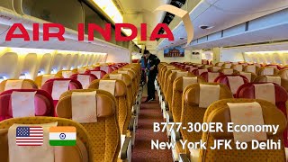 The Air India Experience Boeing 777300ER Economy from New York JFK to Delhi [upl. by Sibilla]