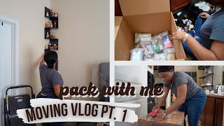 MOVING VLOG PT 1 bedroom amp bathroom pack with me  starting over in my 30s [upl. by Dranrev481]